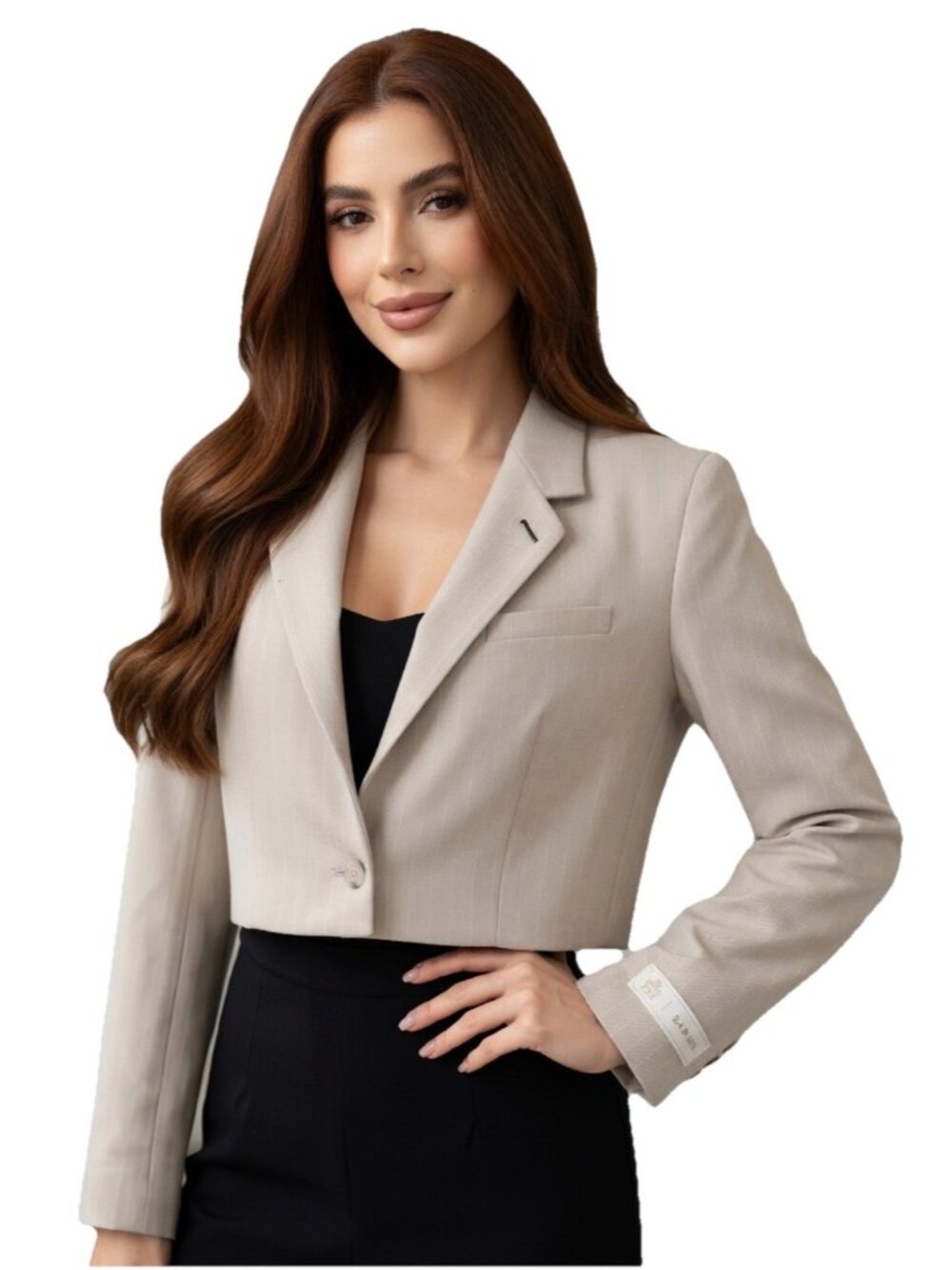 New ARITZIA Babaton Bone Beige Single Button Arbus Cropped Blazer Jacket